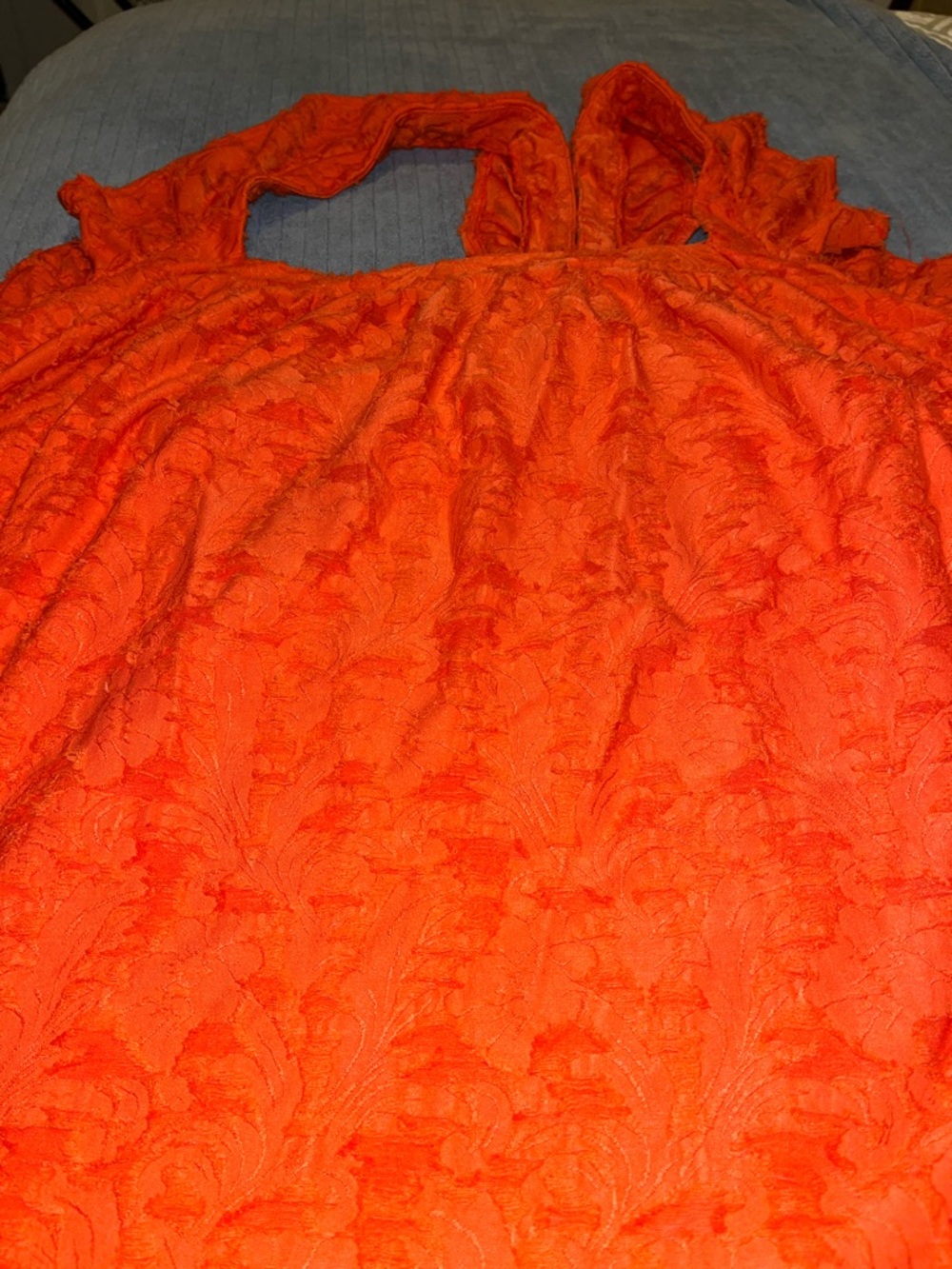 LC Lauren Conrad Bright Orange Textured Tank